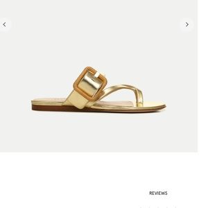 Veronica Beard Salva Gold Metallic Criss Cross Sandal sz 9